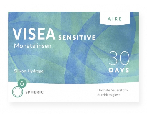 VISEA Sensitive Aire monthly lenses Spheric 6-pack